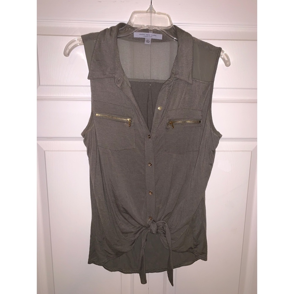 MARC NEW YORK - ANDREW MARC Button Up Tie Tank